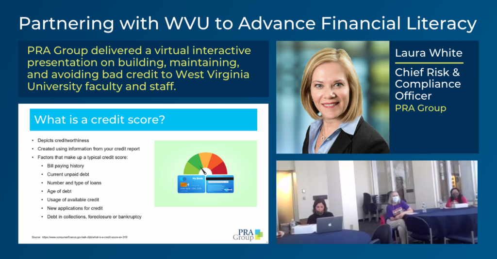 Example slide from Laura White's lunch and learn, highlighting the advantages of financial literacy.